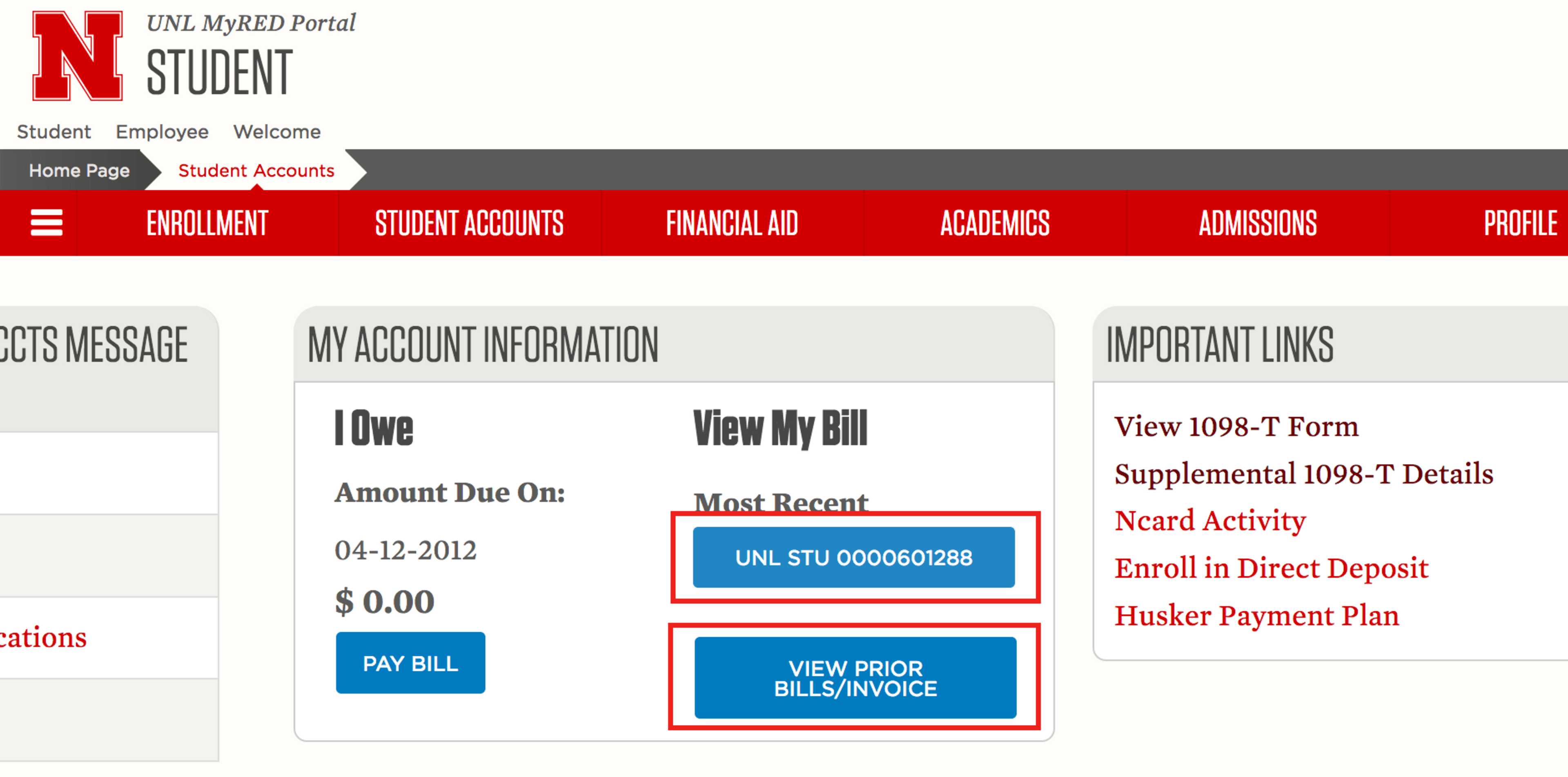 Access and Pay My Bill Online | Student Accounts | Nebraska