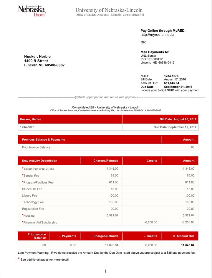 sample husker bill